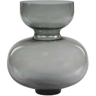 Chic Antique Glasvase gewölbt, H24,5/D21,5 cm, kohle