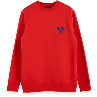 Scotch & Soda Herren Pullover Crewneck Sweat 153578-3270 S - Red Clash - S