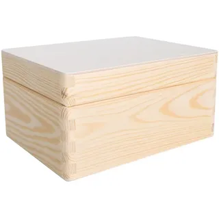 Creative Deco Holzkiste mit Deckel | 19,5 x 15 x 10 cm (+/-1cm) | Erinnerungsbox Baby Klein Holzbox mit Deckel Unlackiert Kasten | Für Dokumente Wertsachen Spielzeuge Werkzeuge | ROH