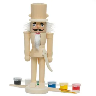 SIKORA Weihnachtsfigur NK-B DIY Deko Nussknacker Figur zum selbst Bemalen, ideal als Geschenk für Ihre Liebsten