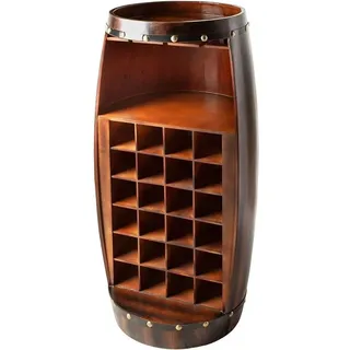 LebensWohnArt Weinregal Flaschenregal BOTELLA 97cm braun Weinfass Pienienholz