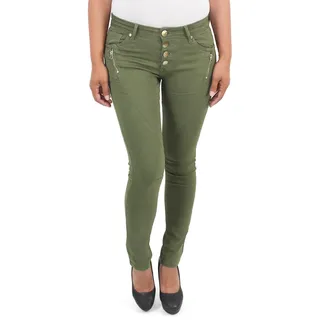 Sotala Damen RÖHRENJEANS HÜFTJEANS Stretchjeans Hose Jeans Skinny Slim FIT Khaki - 38