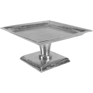 MichaelNoll Etagere Dekoteller Schale - Servierplatte Groß aus Metall Aluminium - Silber Deko Luxus - Tischdeko Hochzeit - Dekoration für Wohnzimmer, Esszimmer oder Küche - 30 cm