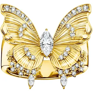 Thomas Sabo Butterfly Paradise Cocktail-Ring Silber 925 Goldfarben Gr. 60