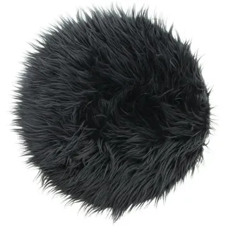 Home-trends24.de Sitzkissen Deokofell Schwarz Sitzkissen Fell Rund 40 cm Kissen