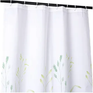 ANRO Duschvorhang FASTY Gras Anti-Schimmel Polyester Badezimmervorhang Bad-Stoff Breite 180 cm (Packung, 1-tlg., Duschvorhang inkl. Aufhängeringe), robuster Vorhang Stangenaufhängung 180x200cm Naturmotiv Grün grün 180 cm x 200 cm