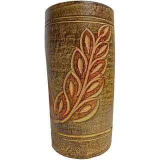 Vase Tonvase Terracottavase Blumenvase aus Ton 26 cm Handarbeit Dekoration Zubehör braun rot