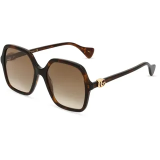 Gucci GG1072S Damen-Sonnenbrille Vollrand Quadratisch Kunststoff-Gestell, braun