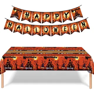 Halloween-tischdecke, „happy Halloween“-banner, Halloween