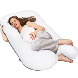 Smoothy Stillkissen SMOOTHY Vollkörper Schwangerschaftskissen – U-förmiges Stillkissen, Baby-Kissen & Stillkissen in U-Form grau 150 cm