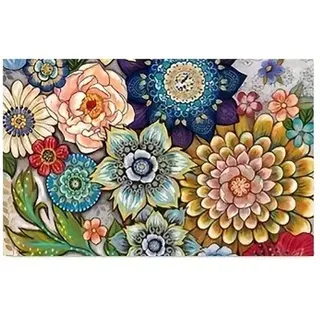 Ultraweicher, Moderner Webteppich Mit Blumenmuster, 150 X 99 Cm, Maschinenwaschbar