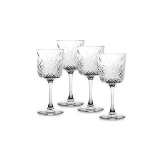 4x Rotweinglas Gin Cocktail Glas „Timeless“ im Kristall-Design