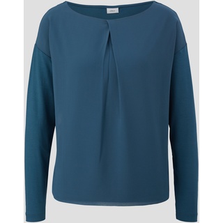 s.Oliver - Chiffon-Shirt mit Plisseefalte, Damen, Blau, 44