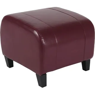 Mendler Sitzhocker Emmen Leder + Kunstleder 37 x 45 x 47 cm Rot