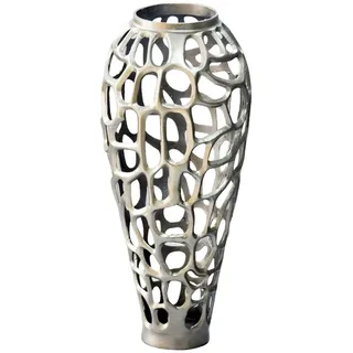 Bodenvase Aluminium 60cm Silber – XL Standvase für Wohnzimmer