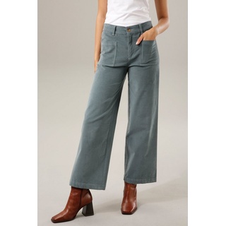 Aniston CASUAL Cordhose in angesagter Hight-waist-Form blau 36