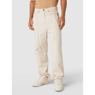 Regular Fit Jeans im Patchwork-Look, Offwhite, M