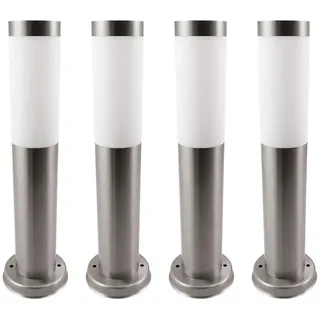 ETC Shop Stehlampe Edelstahl 7,6x45 cm 4er Set silber