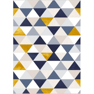 MANI TEXTILE TPS_TREN_TRIAN_160 Teppich, Polyester, Blau, Gelb, X_230_cm