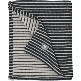 Wohndecke MUSTERRING "Line" Wohndecken Gr. B/L: 130 cm x 170 cm, schwarz-weiß (schwarz, weiß) Baumwolldecken im edlen Naturlook