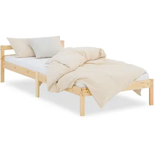 Homestyle4u Holzbett, Braun, Holz, Kiefer, 90x200 cm Schlafzimmer, Betten