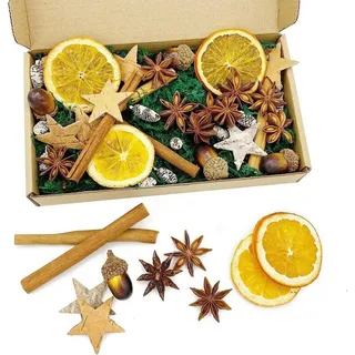 LuxusKollektion Hängedekoration 52-teiliges Weihnachtsdeko Adventskranz Bastelset Natur Deko Eichel