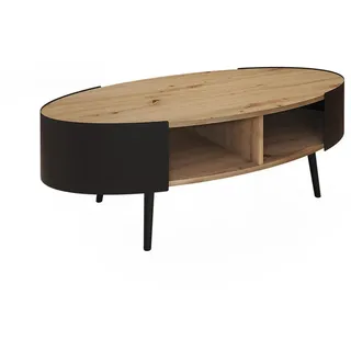 Vicco Couchtisch Eiche/Schwarz 120 x 60 x 39 cm