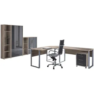 BMG-Möbel Büro Office Edition Set 4, Sonoma eiche/anthrazit