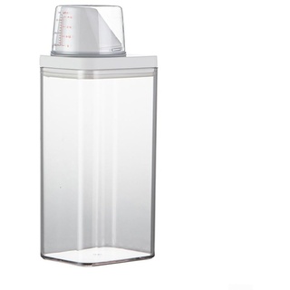 Waschmittelspender für Waschmittel, Kunststoff, transparent, Behälter für Waschmittel, Seifenwaschmittel, Aufbewahrungsflasche mit Messbecher, 1500 ml