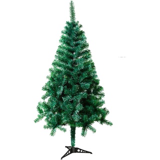 UISEBRT Künstlicher Weihnachtsbaum 120cm - Grün PVC Christbaum Dekobaum Tannenbaum mit Kunststoff Ständer (Grün PVC, 120cm)