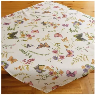 texpot Tischdecke Druckmotiv Schmetterling Frühling Sommer Tischläufer (1-tlg) Rechteckig | 110 cm x 110 cm