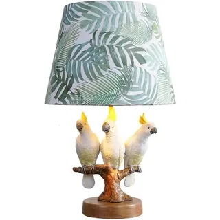 SUPERRUIDALONG Papagei Tischlampe Europäische Retro Garten Schreibtischlampe Schlafzimmer Nachttischlampe Wohnzimmer Modern und Mode Vogel Dekoration