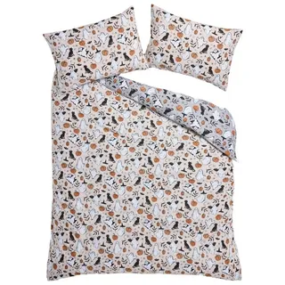 Next Bett-Set Wende-Bettwäsche Halloween, Bezug: Polyester (recycelt), Baumwolle grau
