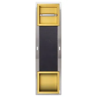 KOLMAN Toilettenpapierhalter WALL BOX PAPER 2 Unterputz Wandnische Toilettenpapierhalter in Gold goldfarben