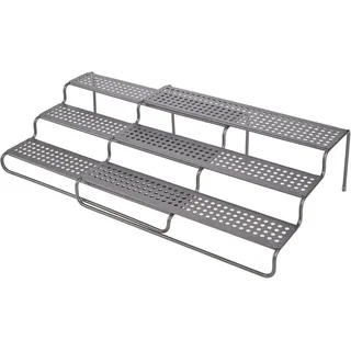 mDesign Aufbewahrungssystem mDesign Gewürzregal Gewürzständer Regal Organizer ausziehbar Metall grau