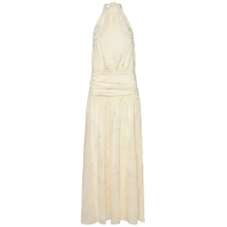 Gina Tricot Sommerkleid - Damen Kleid - Neckholder-Maxikleid - besticktes Kleid Damen creme beige