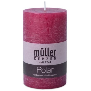 Müller Rustik Stumpenkerzen Polar 160/68 mm - Lila / Beere - durchgefärbte Kerzen mit ca. 64 Stunden Brenndauer (4 Stück)