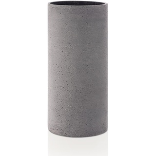 blomus -COLUNA- Vase L aus Polystone, dunkelgrau, puristische Beton-Optik, dekorative Vase in moderner Optik, hohe Tischdeko, exklusives Wohnaccessoire (H / B / T: 29 x 12 x 12 cm, dunkelgrau, 65627)