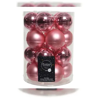 Christmas Decorations Kaemingk Weihnachtskugeln Glas 6cm x 20 Stück Christbaumkugeln Weihnachtsbaumkugeln pink rosa