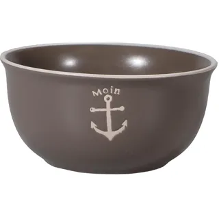 Maritimes Steingut-Geschirr in taupe – Müsli-Schale, Anker, 450 ml | Mix & Match Serie aus Keramik - nautische Motive zum Kombinieren - Küchenzubehör, Geschenkartikel – Seaside No.64