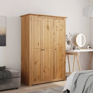 Möbel Kleiderschrank 3-Türig 118×50×171,5 cm Kiefer Panama Serie - Kleiderschränke &104 - Braun
