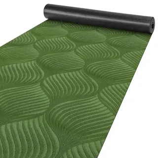 ANRO Läufer Flur Teppich Läufer Küchenläufer Küchenteppich Teppich Velours rutschfest waschbar für Flur, Schlafzimmer, Wohnzimmer, Küche Baker Grün 67 x 140cm