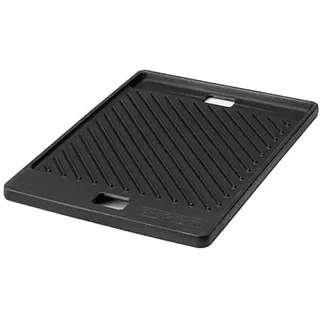Grillfürst Universal Gusseisenplatte Grill 36,2 x 27,1 cm - massive Gusseisen Grillplatte mit großen Griffen, Gussplatte beidseitig verwendbar, für Broil King Monarch und Broil King Royal