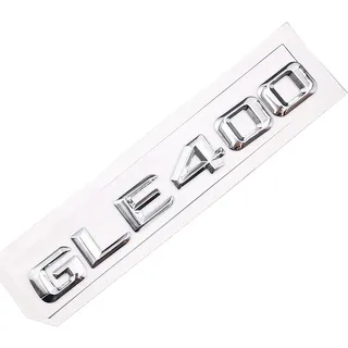 Auto-Heck-Emblem, Zahlen, Buchstaben, Autoaufkleber, kompatibel for Mercedes Benz GLE 400 GLE400, Chrom-Silber/Mattschwarz (Color : Silver-Sharp)
