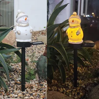 Weihnachtsdekoration Für Draußen – Wasserdichte Und Kältebeständige Solar-schneemann-gartenstecker