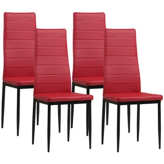 Albatros Esszimmerstuhl Milano Kunstleder rot 4er Set