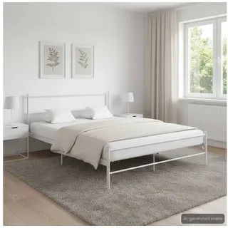vidaXL Bettgestell 120 x 200 cm weiß