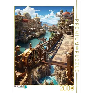 CALVENDO Puzzle CALVENDO Puzzle Die Ebenenstadt im Anime Manga Style, 2000 Teile Lege, 2000 Puzzleteile 2000 Teile