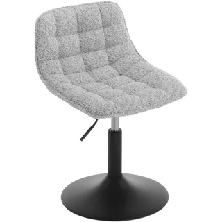 WOLTU Schminktisch Stuhl Hocker für Schminktisch, Schlafzimmer & Esszimmer - Höhenverstellbar, 360° Drehbar mit Rückenlehne, aus Bequemer Chenille, Grau
