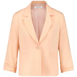 Gerry Weber Damen Eleganter Blazer mit gerafftem Arm 3/4 Arm unifarben Apricot Crush 40 - 40